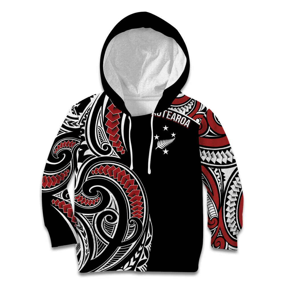 New Zealand Darts Personalized Hei Manaia Kid Hoodie Classic Kowhaiwhai LT7 Hoodie Black - Polynesian Pride