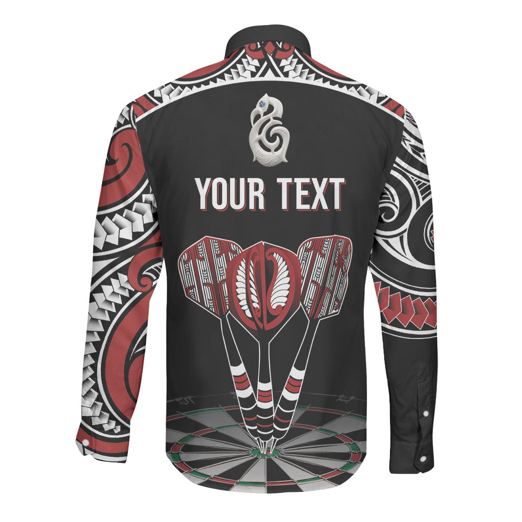 New Zealand Darts Personalized Hei Manaia Long Sleeve Button Shirt Classic Kowhaiwhai LT7 - Polynesian Pride