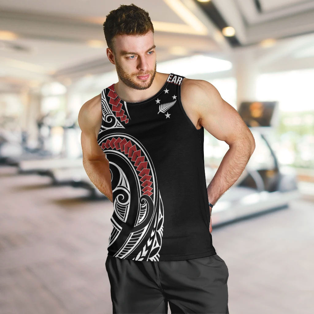 New Zealand Darts Personalized Hei Manaia Men Tank Top Classic Kowhaiwhai LT7 Black - Polynesian Pride