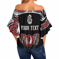 New Zealand Darts Personalized Hei Manaia Off Shoulder Wrap Waist Top Classic Kowhaiwhai LT7 - Polynesian Pride