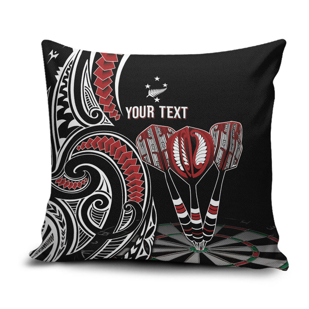 New Zealand Darts Personalized Hei Manaia Pillow Cover Classic Kowhaiwhai LT7 Black - Polynesian Pride