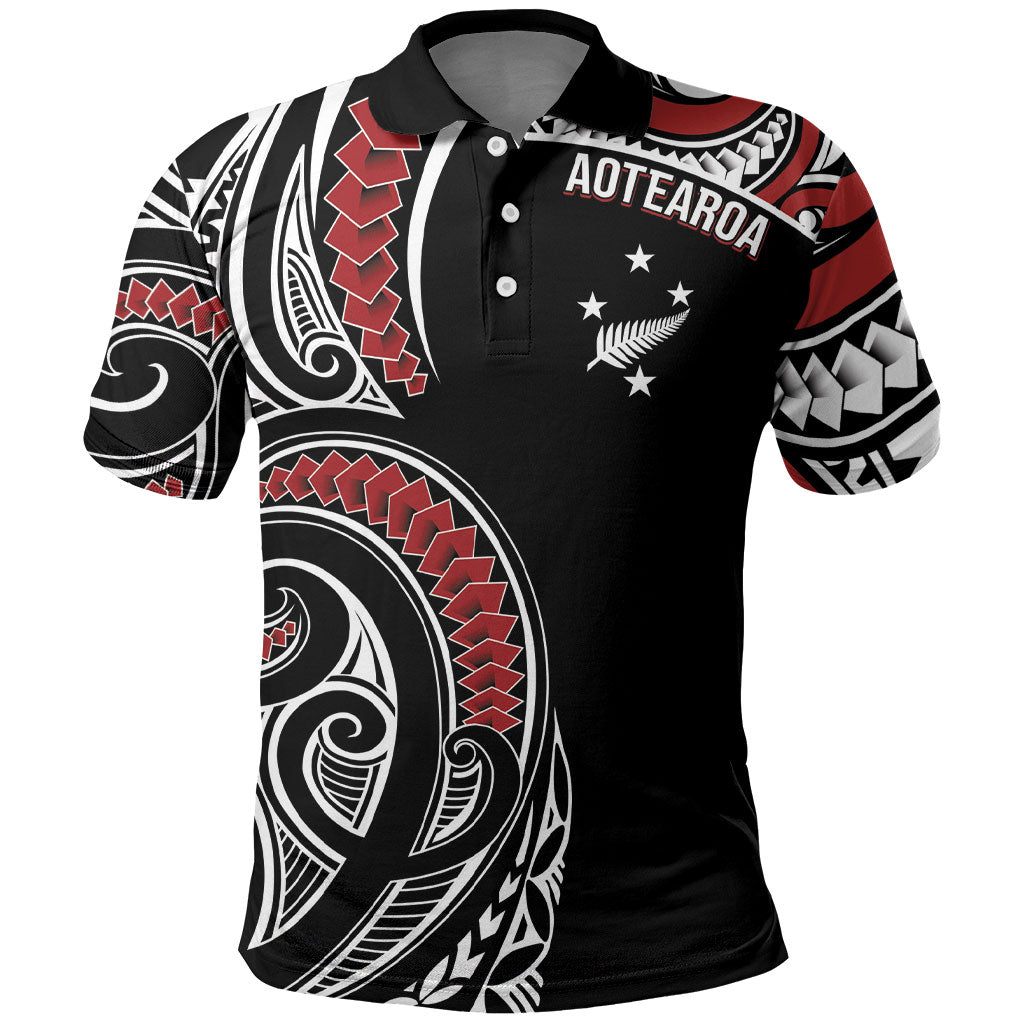 New Zealand Darts Personalized Hei Manaia Polo Shirt Classic Kowhaiwhai LT7 Black - Polynesian Pride