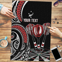 New Zealand Darts Personalized Hei Manaia Puzzle Classic Kowhaiwhai LT7 Black - Polynesian Pride