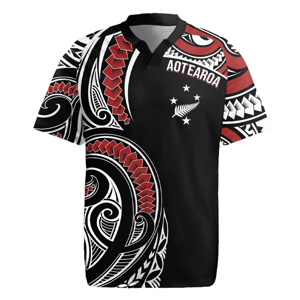 New Zealand Darts Personalized Hei Manaia Rugby Jersey Classic Kowhaiwhai LT7 Black - Polynesian Pride