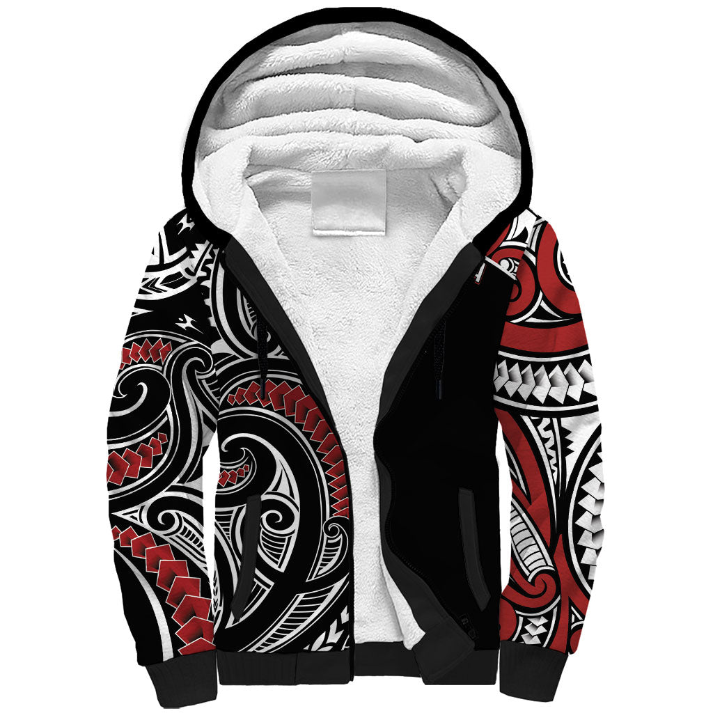 New Zealand Darts Personalized Hei Manaia Sherpa Hoodie Classic Kowhaiwhai LT7 Unisex Black - Polynesian Pride
