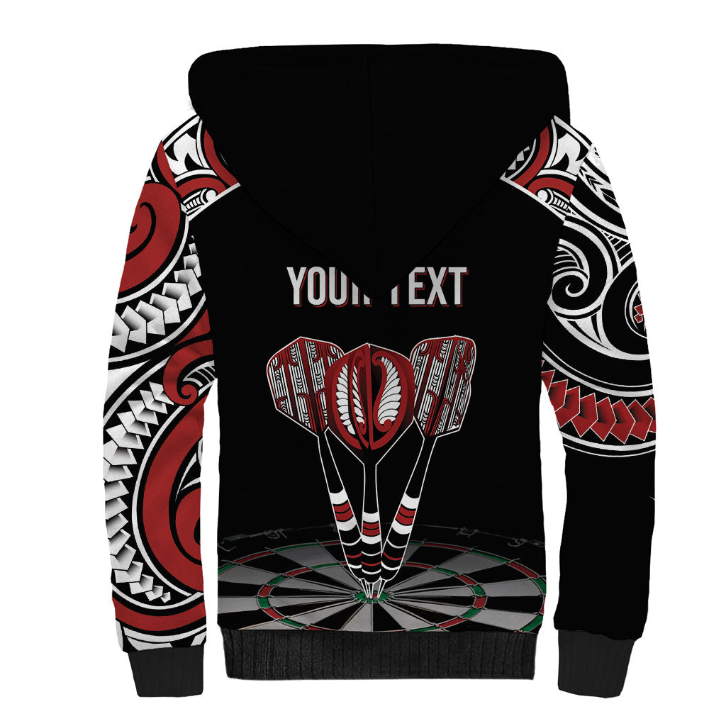 New Zealand Darts Personalized Hei Manaia Sherpa Hoodie Classic Kowhaiwhai LT7 - Polynesian Pride