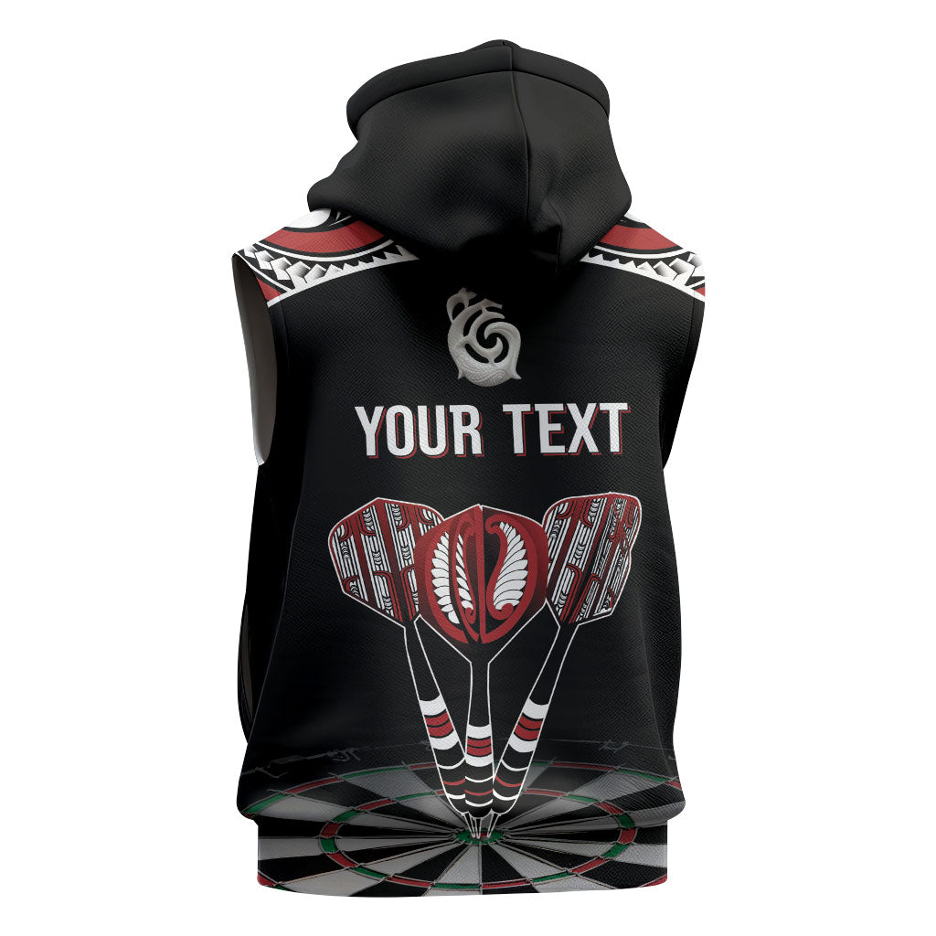 New Zealand Darts Personalized Hei Manaia Sleeveless Hoodie Classic Kowhaiwhai LT7 - Polynesian Pride