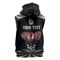 New Zealand Darts Personalized Hei Manaia Sleeveless Hoodie Classic Kowhaiwhai LT7 - Polynesian Pride