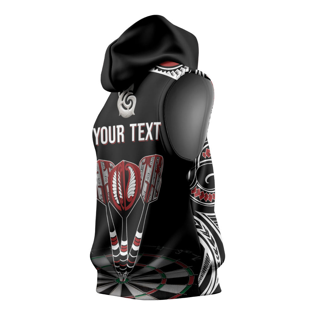 New Zealand Darts Personalized Hei Manaia Sleeveless Hoodie Classic Kowhaiwhai LT7 - Polynesian Pride