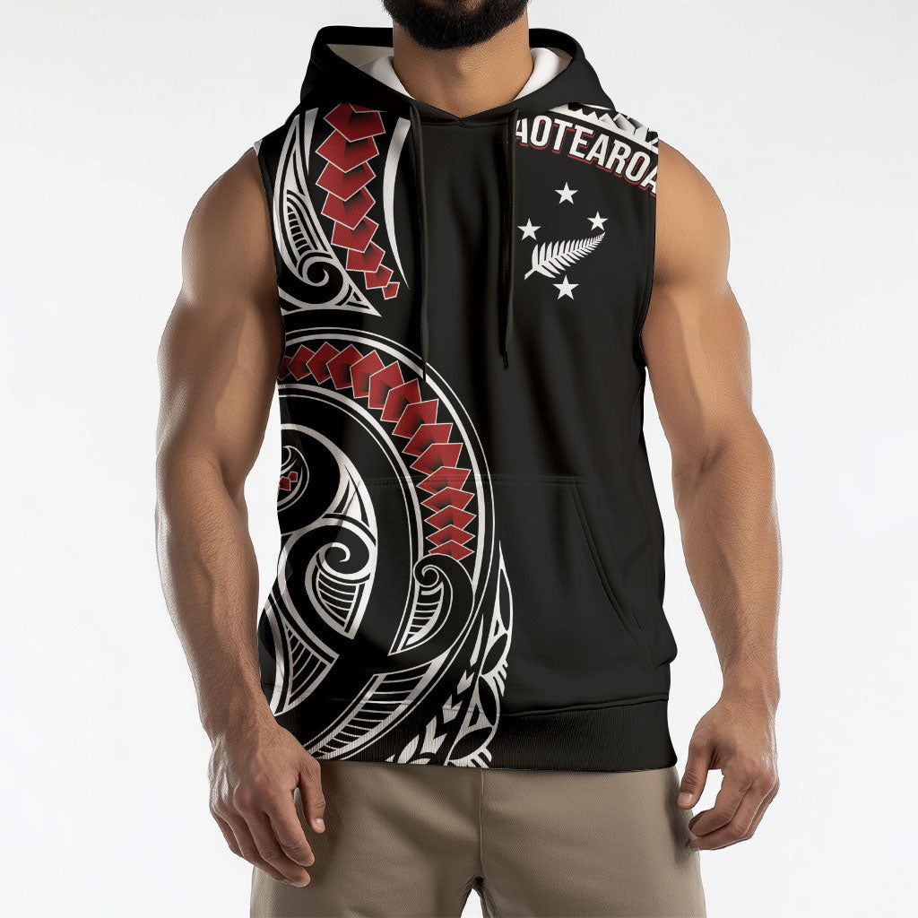 New Zealand Darts Personalized Hei Manaia Sleeveless Hoodie Classic Kowhaiwhai LT7 - Polynesian Pride