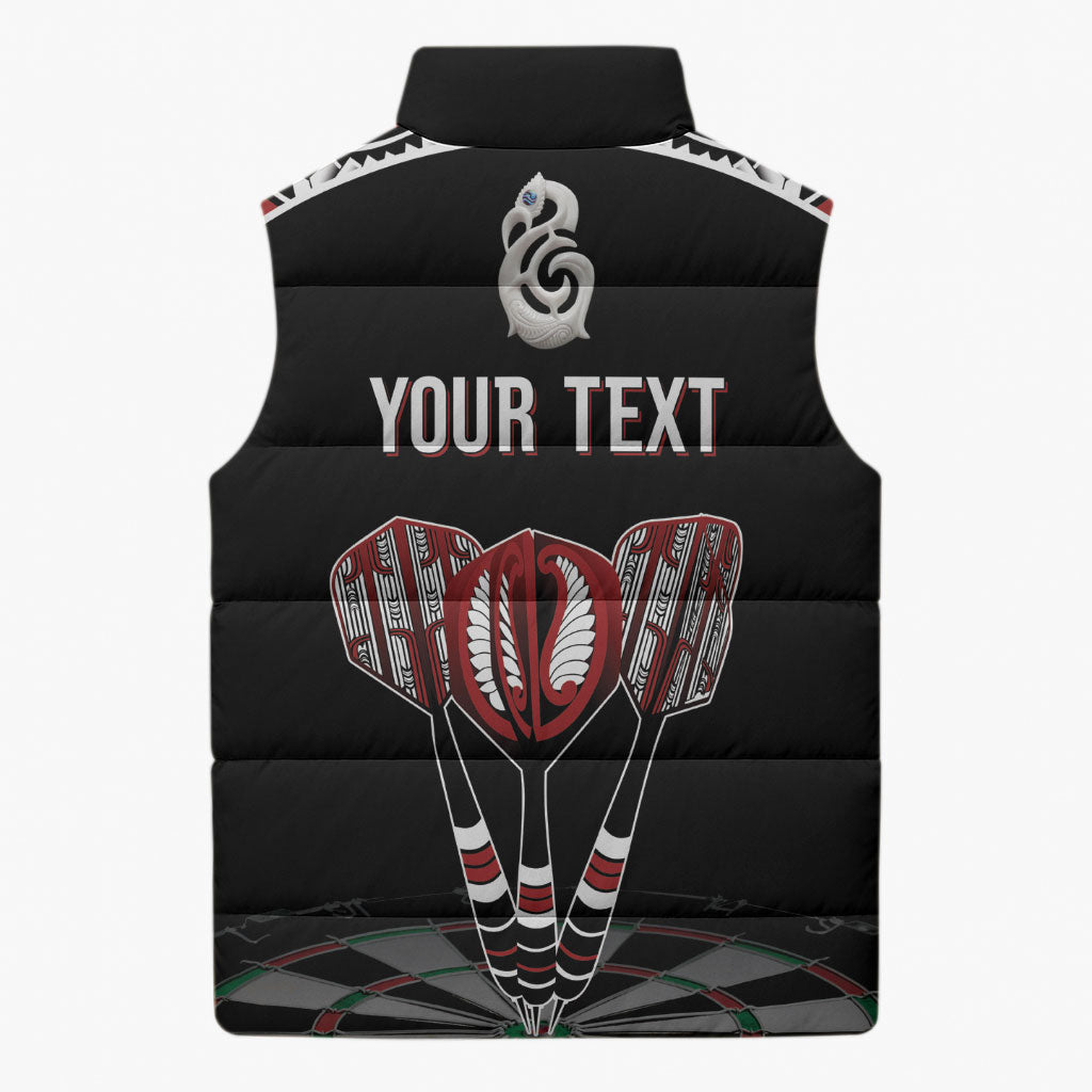 New Zealand Darts Personalized Hei Manaia Sleeveless Puffer Jacket Classic Kowhaiwhai LT7 - Polynesian Pride