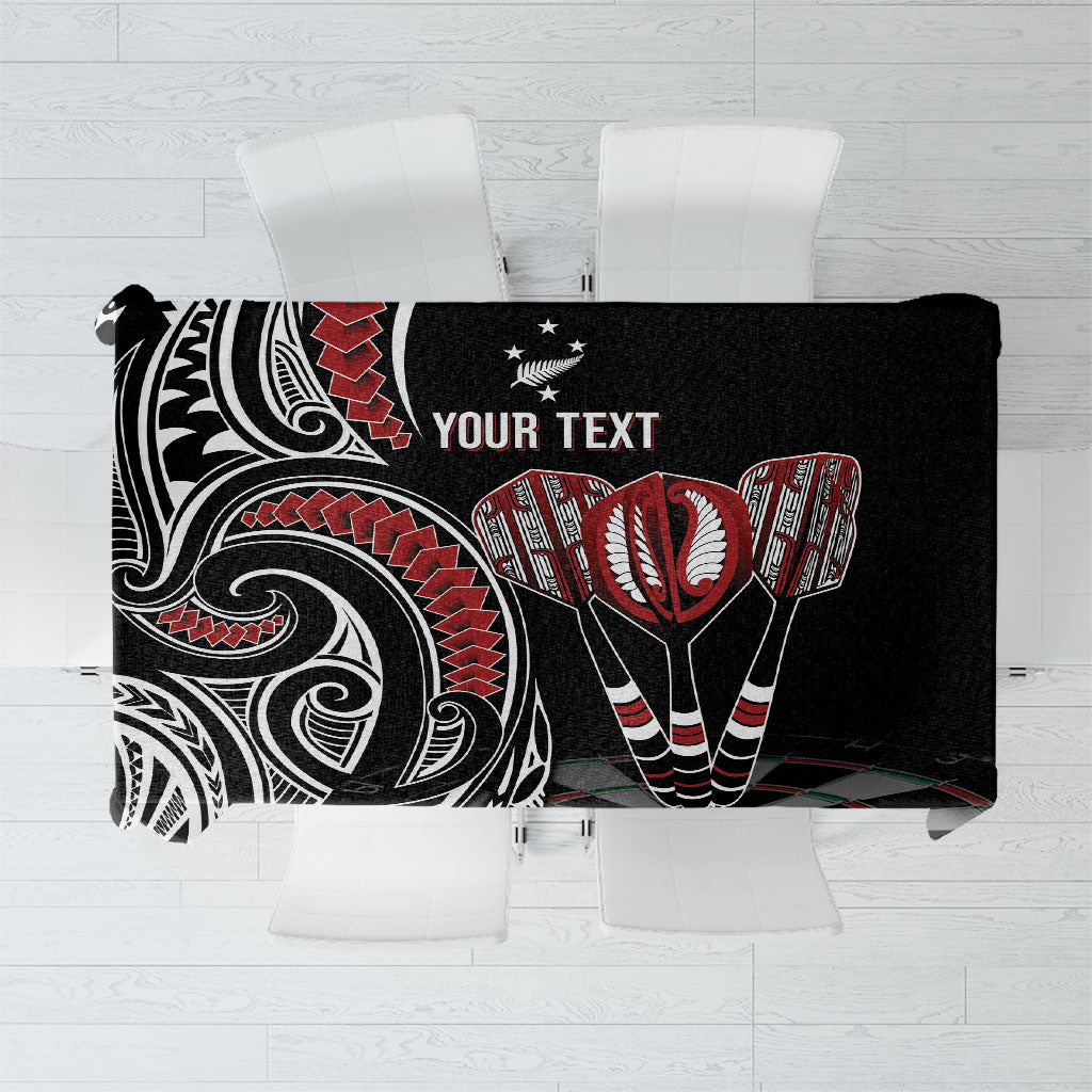 New Zealand Darts Personalized Hei Manaia Tablecloth Classic Kowhaiwhai LT7 Black - Polynesian Pride
