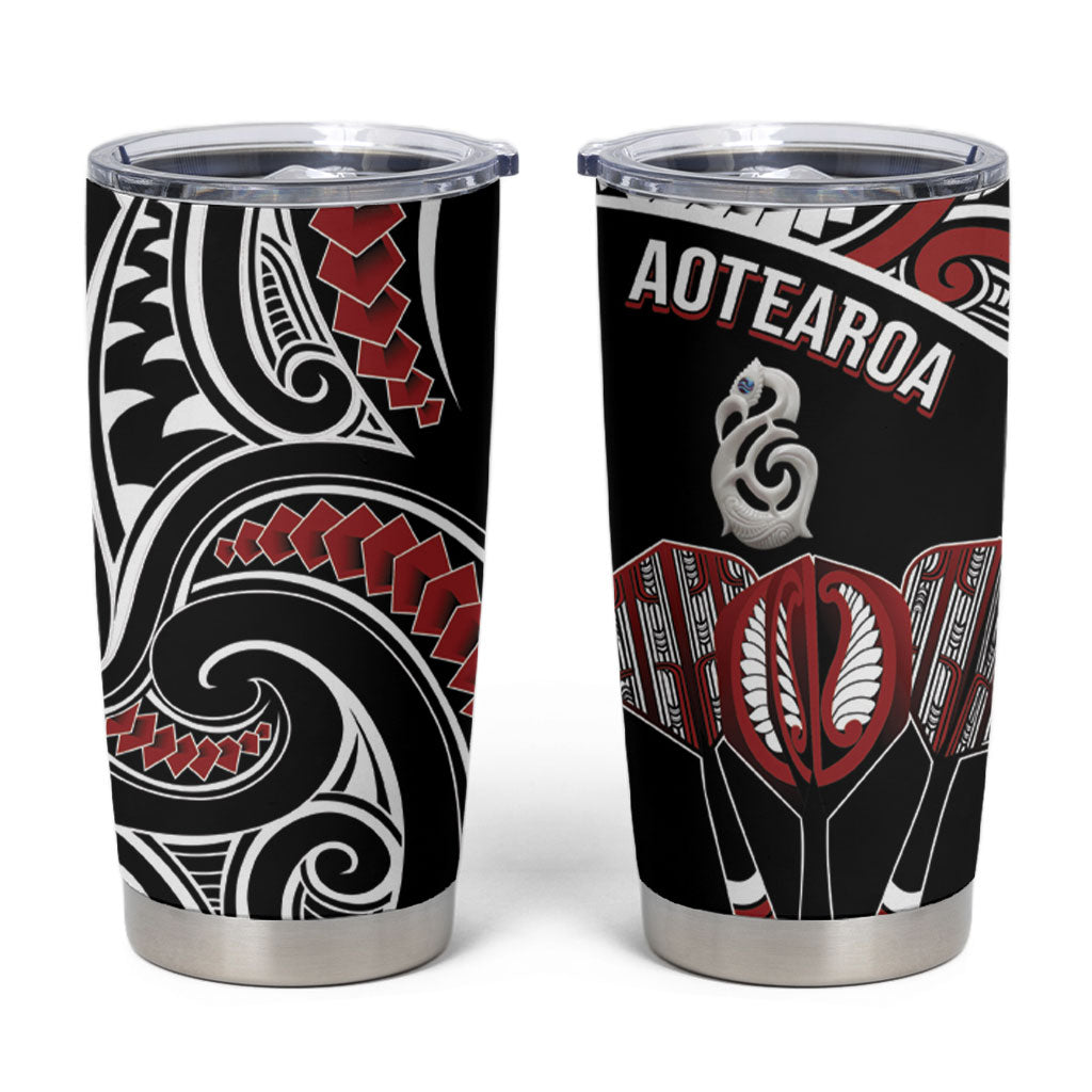 New Zealand Darts Hei Manaia Tumbler Cup Classic Kowhaiwhai LT7 Black - Polynesian Pride