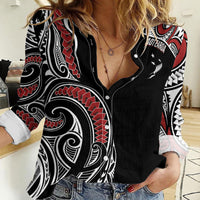New Zealand Darts Personalized Hei Manaia Women Casual Shirt Classic Kowhaiwhai LT7 Female Black - Polynesian Pride