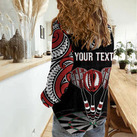 New Zealand Darts Personalized Hei Manaia Women Casual Shirt Classic Kowhaiwhai LT7 - Polynesian Pride