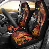Papua New Guinea Car Seat Cover Grunge Style 49th Independence Anni
