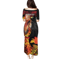 Papua New Guinea Personalised Family Matching Puletasi and Hawaiian Shirt Grunge Style 49th Independence Anni LT7 - Polynesian Pride