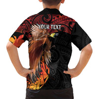 Papua New Guinea Personalised Family Matching Short Sleeve Bodycon Dress and Hawaiian Shirt Grunge Style 49th Independence Anni LT7 - Polynesian Pride