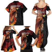 Papua New Guinea Personalised Family Matching Summer Maxi Dress and Hawaiian Shirt Grunge Style 49th Independence Anni LT7 - Polynesian Pride