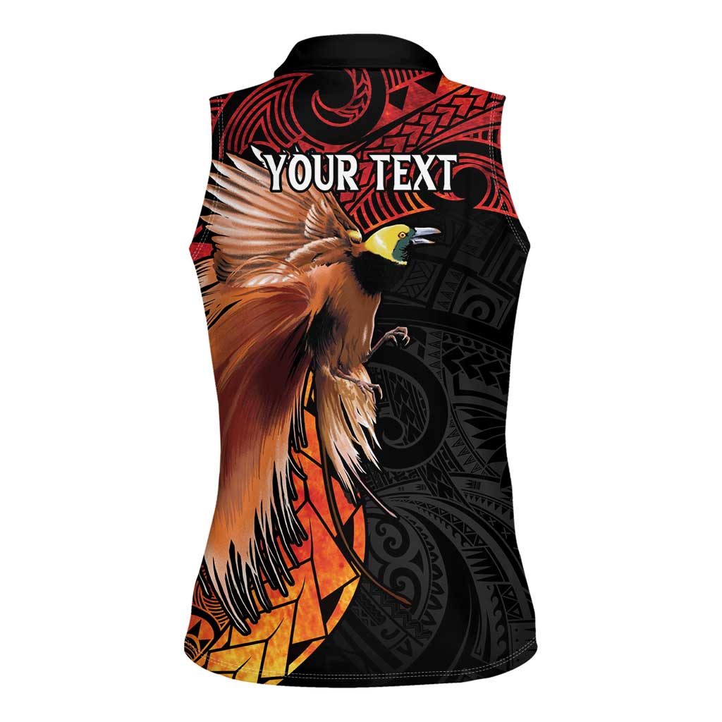Papua New Guinea Personalised Women Sleeveless Polo Shirt Grunge Style 49th Independence Anni LT7 - Polynesian Pride