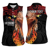Papua New Guinea Personalised Women Sleeveless Polo Shirt Grunge Style 49th Independence Anni LT7 - Polynesian Pride