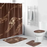 Aloha Hawaii Floral Tapa Bathroom Set Patchwork Mocha - Polynesian Pride