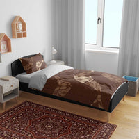 Aloha Hawaii Floral Tapa Bedding Set Patchwork Mocha - Polynesian Pride