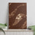 Aloha Hawaii Floral Tapa Canvas Wall Art Patchwork Mocha - Polynesian Pride