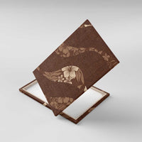 Aloha Hawaii Floral Tapa Canvas Wall Art Patchwork Mocha - Polynesian Pride