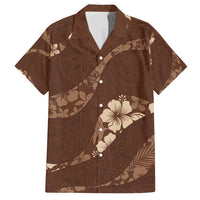 Aloha Hawaii Floral Tapa Family Matching Summer Maxi Dress and Hawaiian Shirt Patchwork Mocha LT7 Dad's Shirt - Short Sleeve Mocha - Polynesian Pride