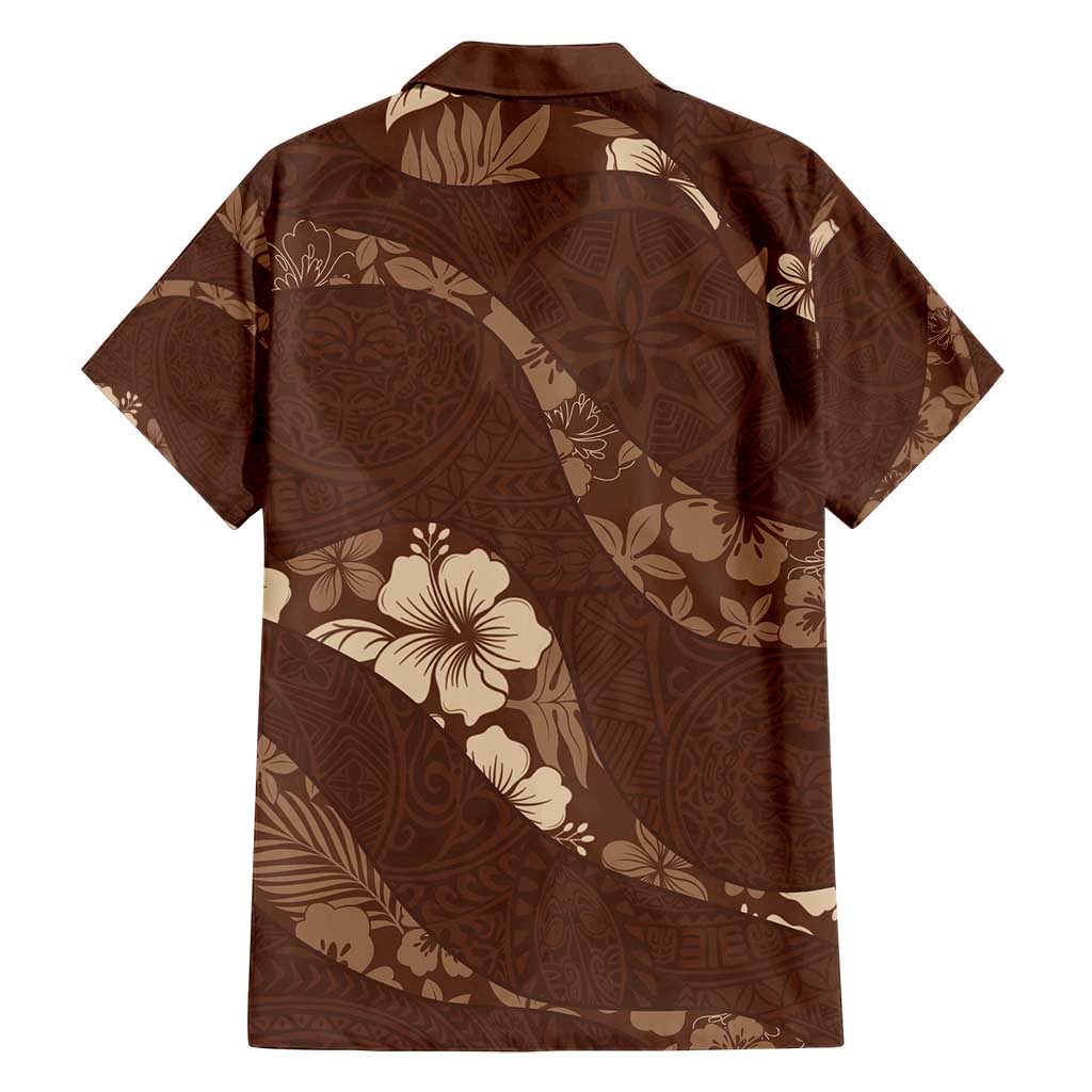 Aloha Hawaii Floral Tapa Family Matching Summer Maxi Dress and Hawaiian Shirt Patchwork Mocha LT7 - Polynesian Pride