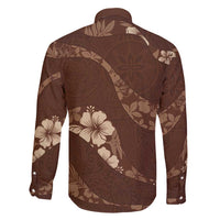 Aloha Hawaii Floral Tapa Family Matching Summer Maxi Dress and Hawaiian Shirt Patchwork Mocha LT7 - Polynesian Pride