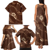 Aloha Hawaii Floral Tapa Family Matching Tank Maxi Dress and Hawaiian Shirt Patchwork Mocha LT7 - Polynesian Pride