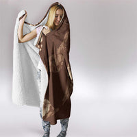 Aloha Hawaii Floral Tapa Hooded Blanket Patchwork Mocha - Polynesian Pride