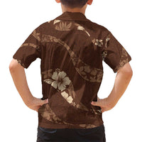 Aloha Hawaii Floral Tapa Kid Hawaiian Shirt Patchwork Mocha LT7 - Polynesian Pride