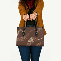 Aloha Hawaii Floral Tapa Leather Bag Patchwork Mocha - Polynesian Pride