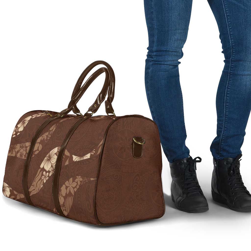 Aloha Hawaii Floral Tapa Travel Bag Patchwork Mocha - Polynesian Pride