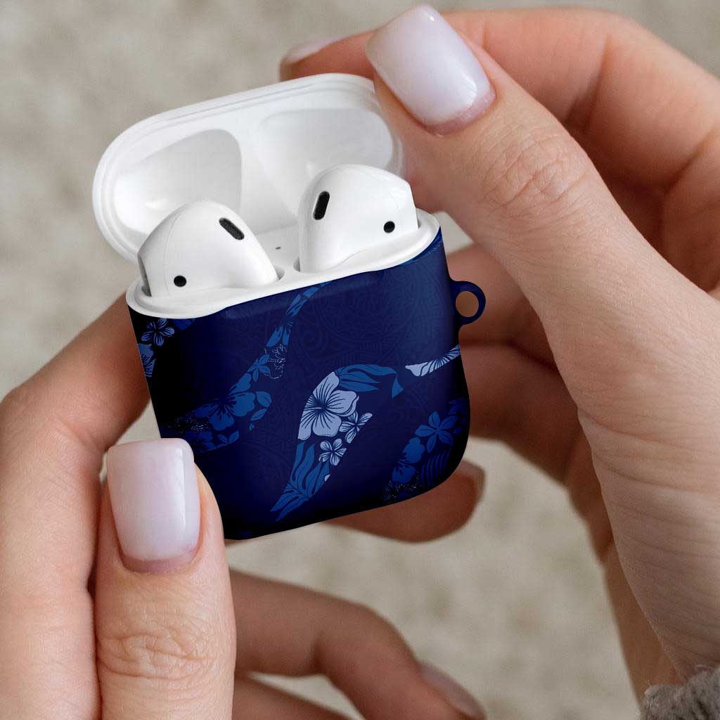 Aloha Hawaii Floral Tapa AirPods Case Patchwork Navy - Polynesian Pride