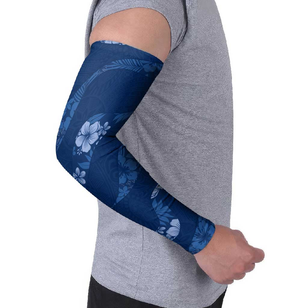 Aloha Hawaii Floral Tapa Arm Sleeves Patchwork Navy - Polynesian Pride