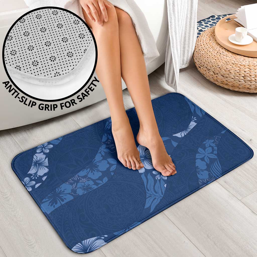 Aloha Hawaii Floral Tapa Bathroom Set Patchwork Navy - Polynesian Pride