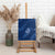 Aloha Hawaii Floral Tapa Canvas Wall Art Patchwork Navy - Polynesian Pride