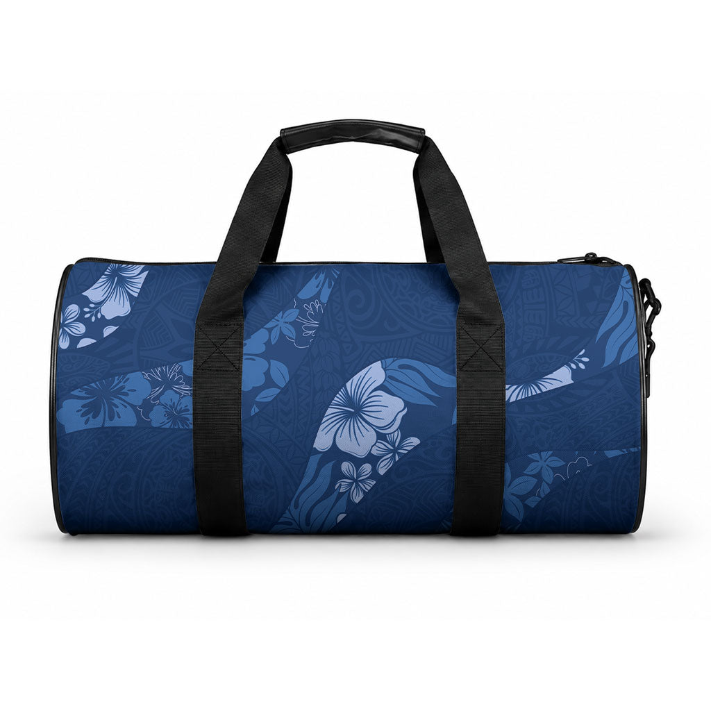 Aloha Hawaii Floral Tapa Duffle Bag Patchwork Navy