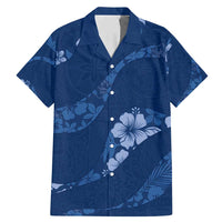 Aloha Hawaii Floral Tapa Family Matching Mermaid Dress and Hawaiian Shirt Patchwork Navy LT7 Dad's Shirt - Short Sleeve Navy - Polynesian Pride