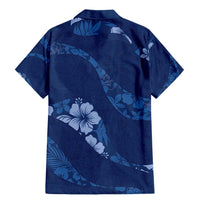 Aloha Hawaii Floral Tapa Family Matching Mermaid Dress and Hawaiian Shirt Patchwork Navy LT7 - Polynesian Pride