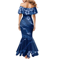 Aloha Hawaii Floral Tapa Family Matching Mermaid Dress and Hawaiian Shirt Patchwork Navy LT7 - Polynesian Pride