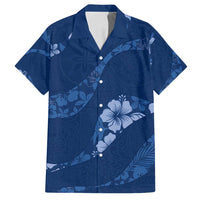 Aloha Hawaii Floral Tapa Family Matching Summer Maxi Dress and Hawaiian Shirt Patchwork Navy LT7 Dad's Shirt - Short Sleeve Navy - Polynesian Pride