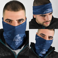 Aloha Hawaii Floral Tapa Neck Gaiter Patchwork Navy - Polynesian Pride