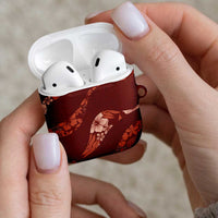 Aloha Hawaii Floral Tapa AirPods Case Patchwork Crimson - Polynesian Pride