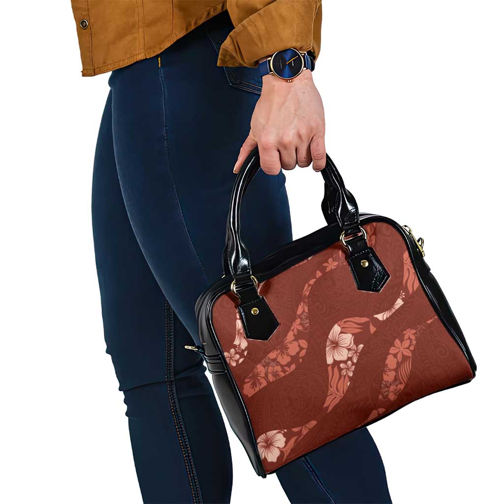 Aloha Hawaii Floral Tapa Shoulder Handbag Patchwork Crimson - Polynesian Pride