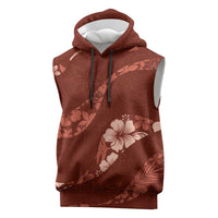 Aloha Hawaii Floral Tapa Sleeveless Hoodie Patchwork Crimson LT7 Crimson - Polynesian Pride